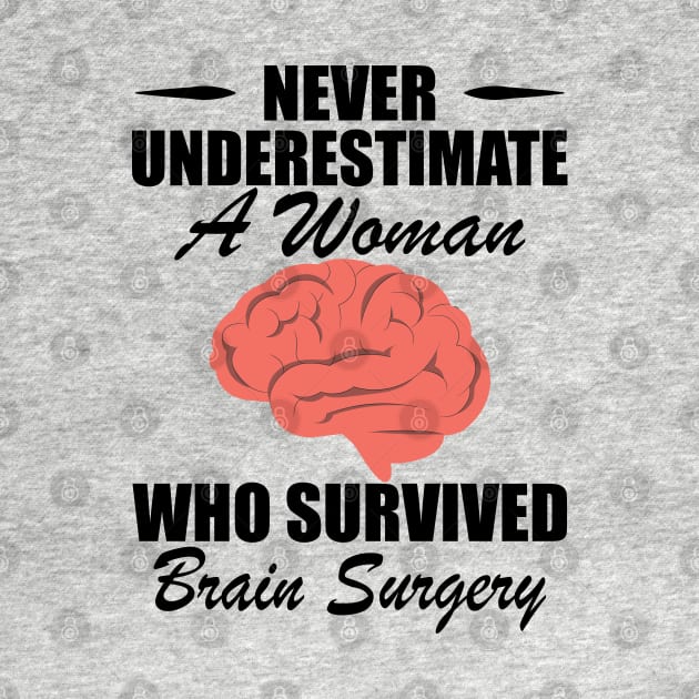 Brain Surgery - Never underestimate a woman who survived brain surgery by KC Happy Shop